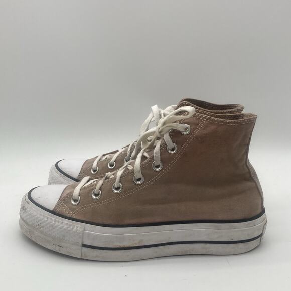 Womens Size 9 Converse Chuck Taylor All Star Brown Beige Lift Platform High Ctas - Picture 4 of 9